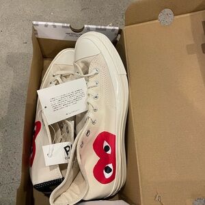 Converse x Comme des Garçons PLAY Chuck 70 High Top in Cream size 9 men’s